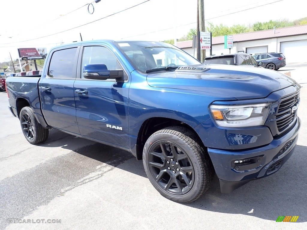 Patriot Blue Pearl 2023 Ram 1500 Laramie Night Edition Crew Cab 4x4 Exterior Photo #146031197