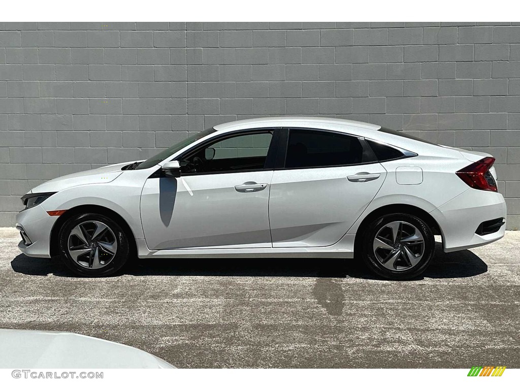 Platinum White Pearl 2020 Honda Civic LX Sedan Exterior Photo #146031548