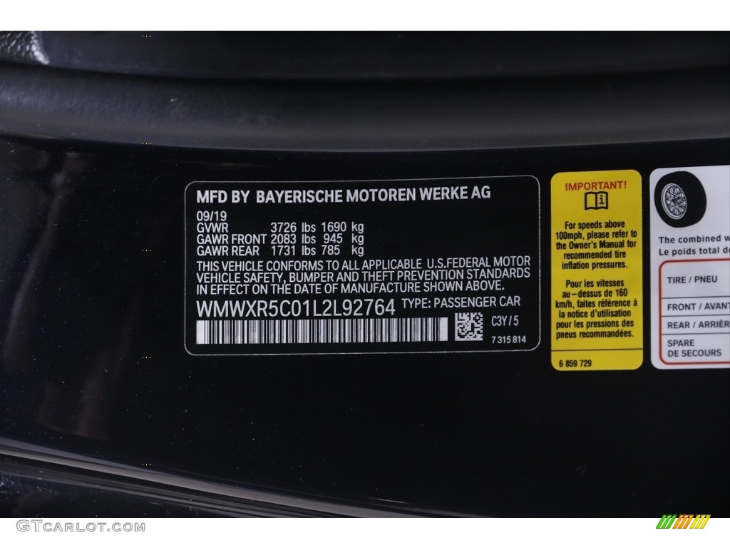 2020 Hardtop Color Code C3Y for Enigmatic Black Metallic Photo #146033258
