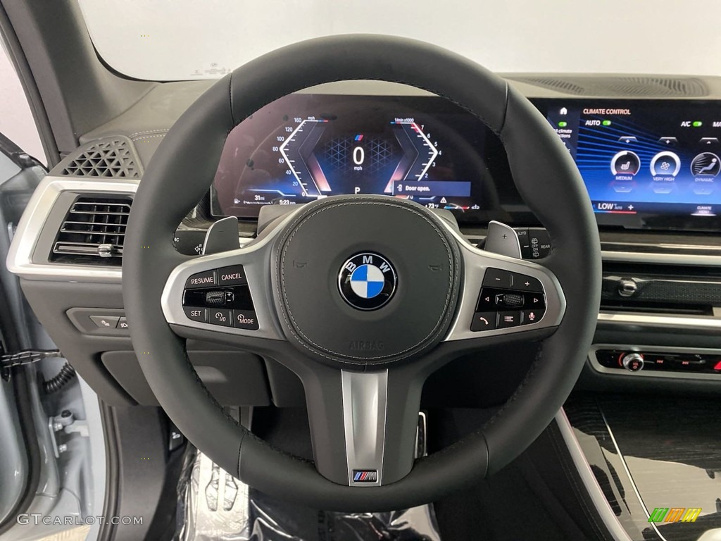 2024 BMW X5 sDrive40i Black Steering Wheel Photo #146033285