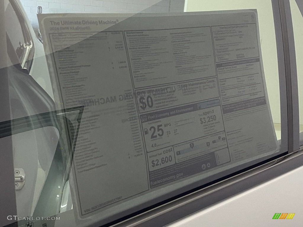 2024 BMW X5 sDrive40i Window Sticker Photo #146033354