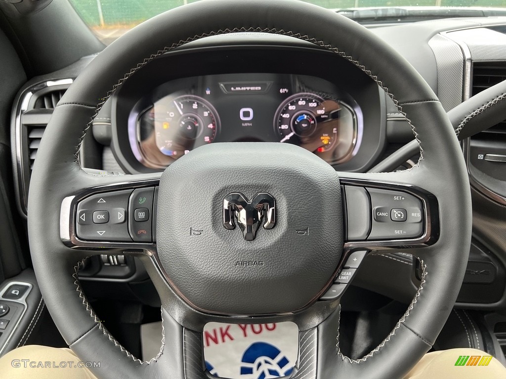 2023 Ram 4500 Limited Crew Cab 4x4 Chassis Black Steering Wheel Photo #146035048