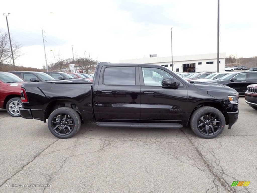 Diamond Black Crystal Pearl 2023 Ram 1500 Laramie Night Edition Crew Cab 4x4 Exterior Photo #146036896