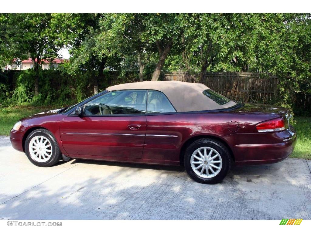 2001 Sebring LXi Convertible - Dark Garnet Red Pearlcoat / Taupe photo #4
