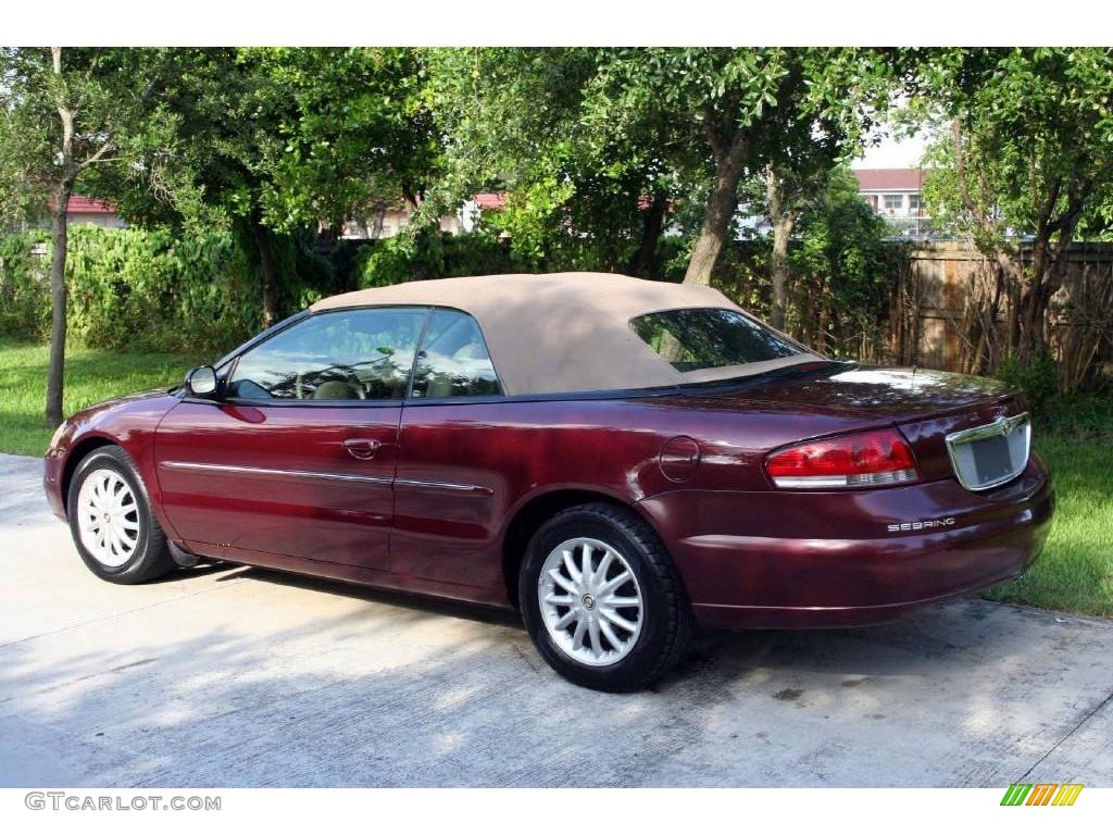 2001 Sebring LXi Convertible - Dark Garnet Red Pearlcoat / Taupe photo #5