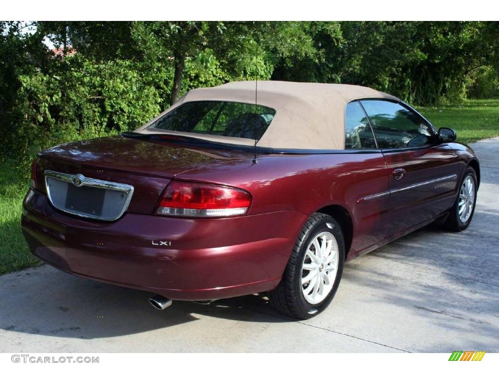 2001 Sebring LXi Convertible - Dark Garnet Red Pearlcoat / Taupe photo #7