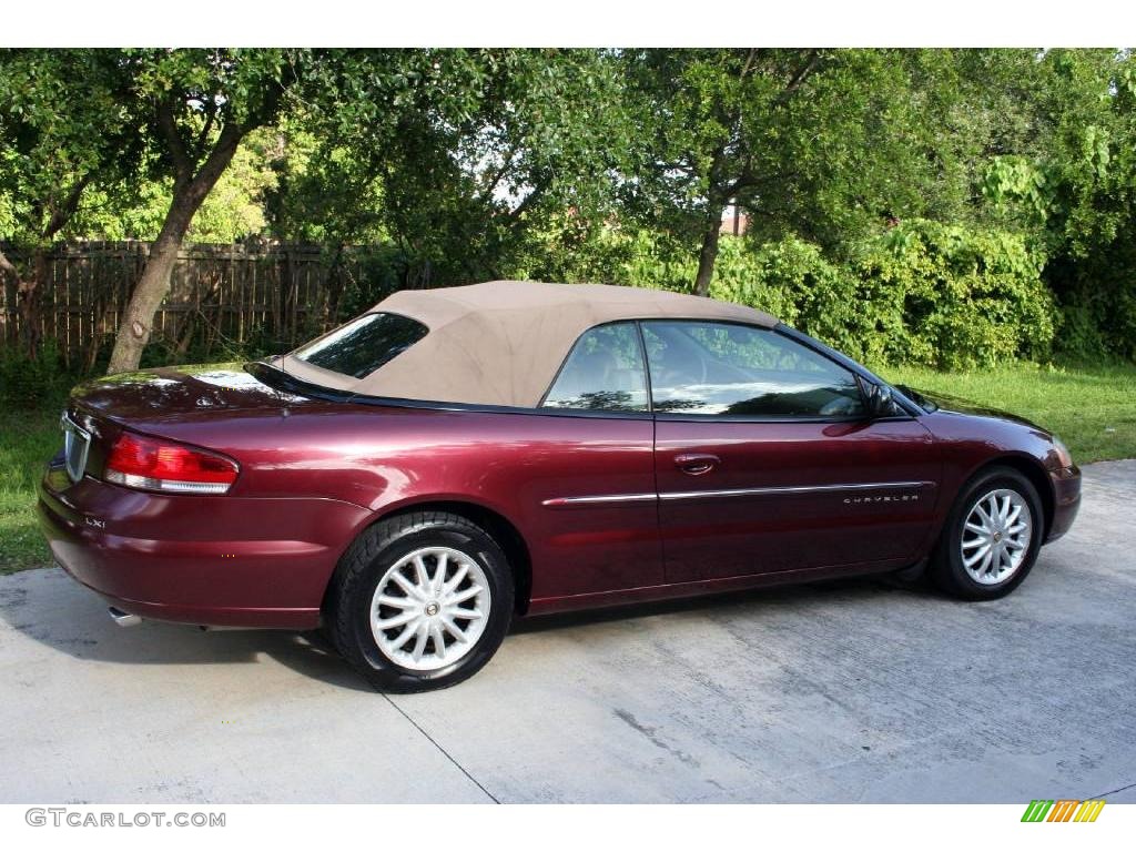 2001 Sebring LXi Convertible - Dark Garnet Red Pearlcoat / Taupe photo #8