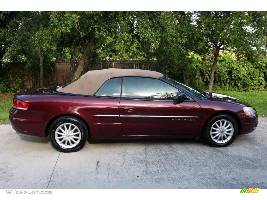 2001 Sebring LXi Convertible - Dark Garnet Red Pearlcoat / Taupe photo #9