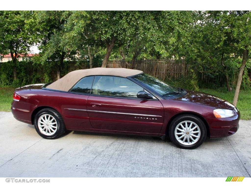 2001 Sebring LXi Convertible - Dark Garnet Red Pearlcoat / Taupe photo #10