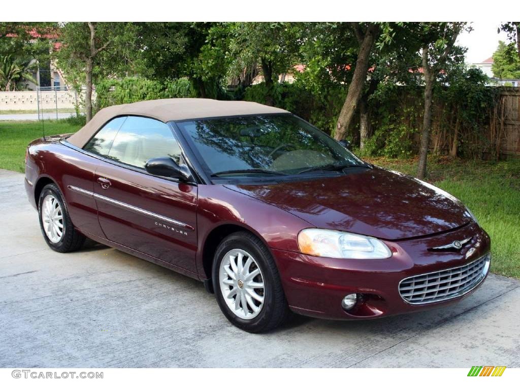 2001 Sebring LXi Convertible - Dark Garnet Red Pearlcoat / Taupe photo #11