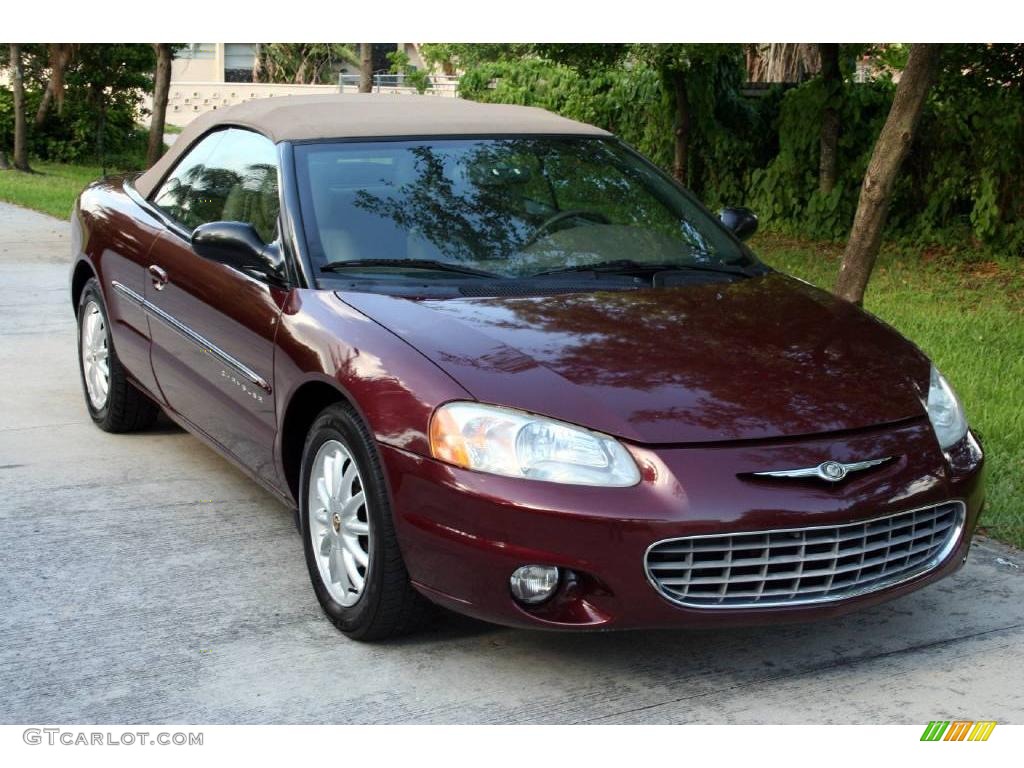 2001 Sebring LXi Convertible - Dark Garnet Red Pearlcoat / Taupe photo #12