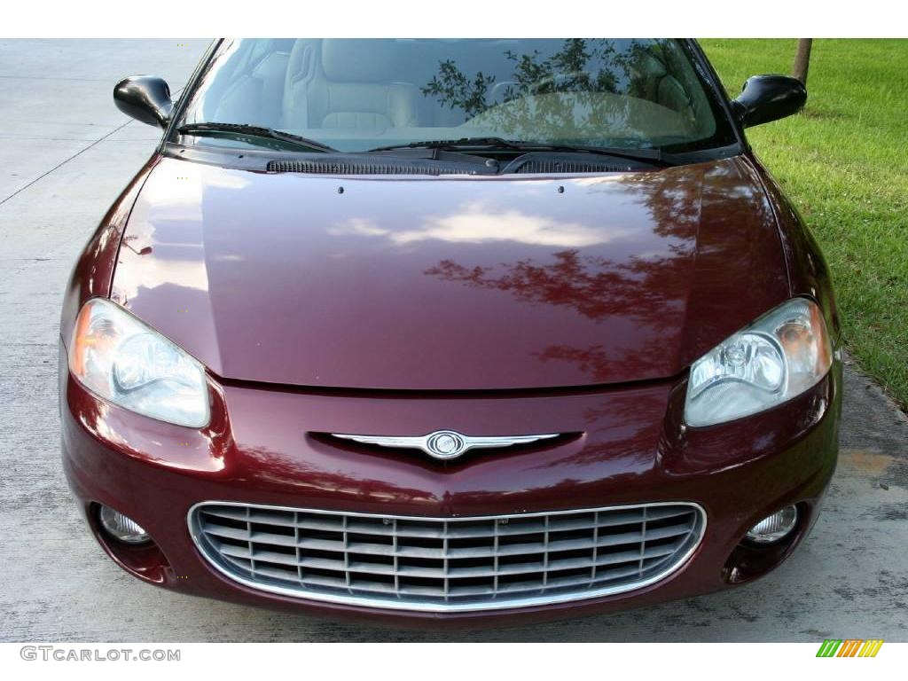 2001 Sebring LXi Convertible - Dark Garnet Red Pearlcoat / Taupe photo #14