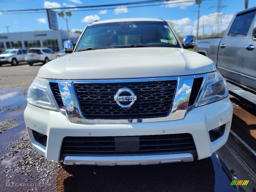 2017 Armada Platinum 4x4 - Pearl White / Tan photo #2