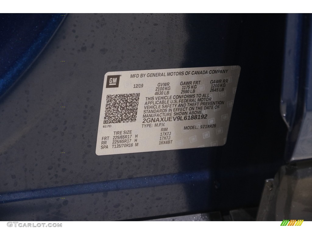2020 Equinox LT AWD - Pacific Blue Metallic / Jet Black photo #22