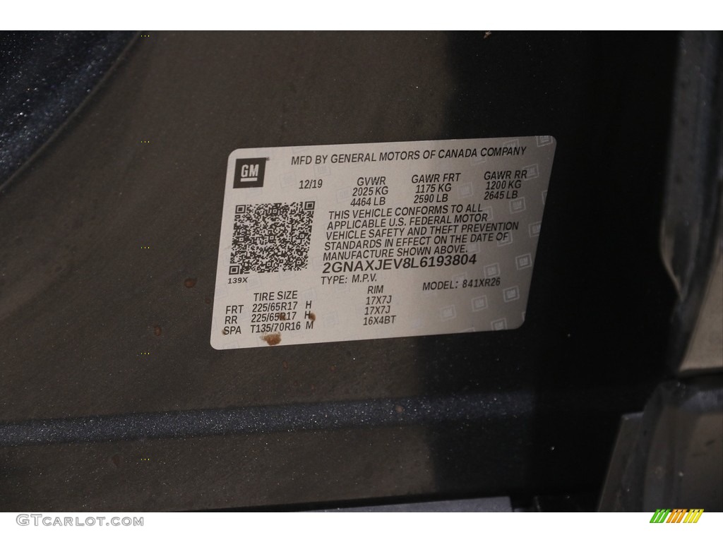 2020 Equinox LT - Nightfall Gray Metallic / Jet Black photo #20