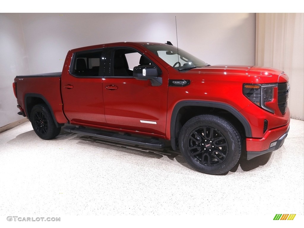 2022 Sierra 1500 Elevation Crew Cab 4WD - Cayenne Red Tintcoat / Jet Black photo #1