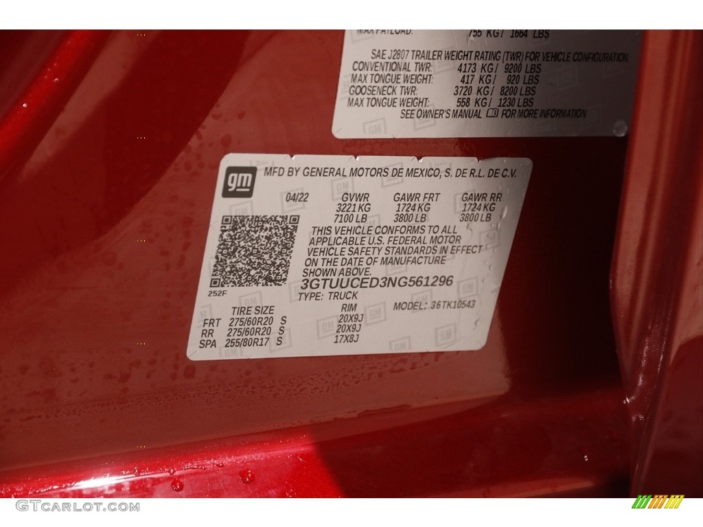 2022 Sierra 1500 Elevation Crew Cab 4WD - Cayenne Red Tintcoat / Jet Black photo #24