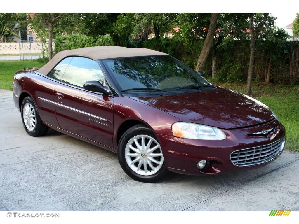 2001 Sebring LXi Convertible - Dark Garnet Red Pearlcoat / Taupe photo #31