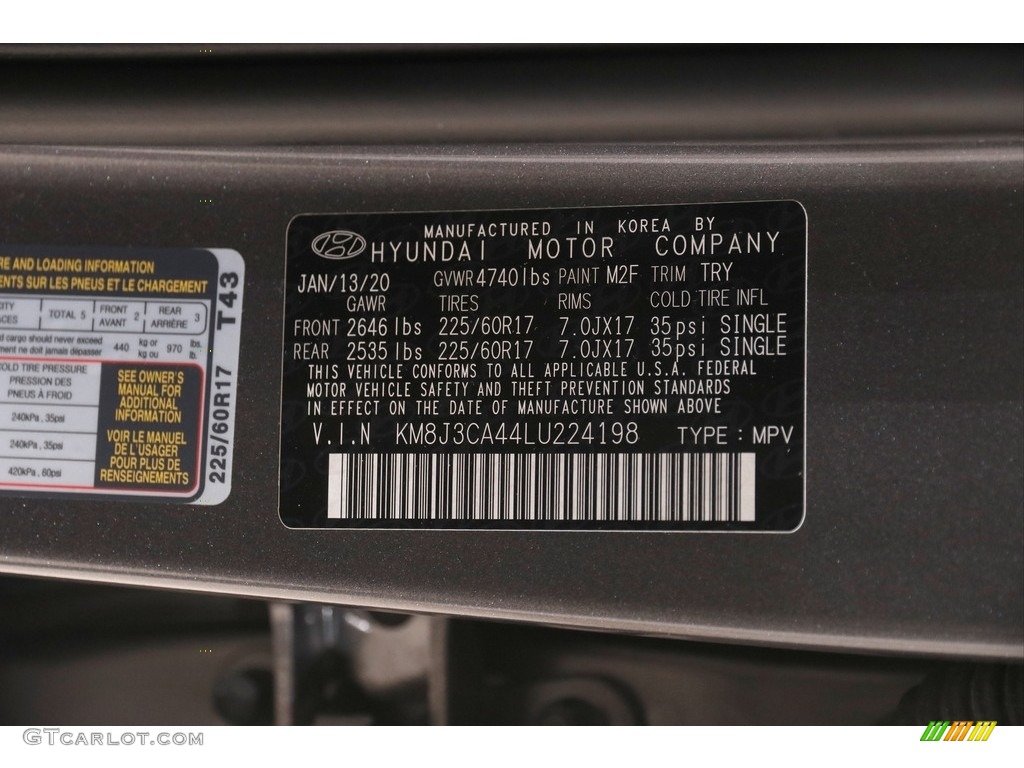 2020 Tucson Value AWD - Magnetic Force Metallic / Black photo #20