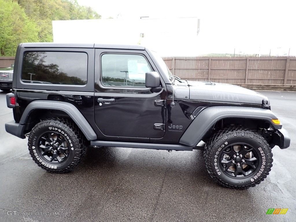 Black 2021 Jeep Wrangler Willys 4x4 Exterior Photo #146046510