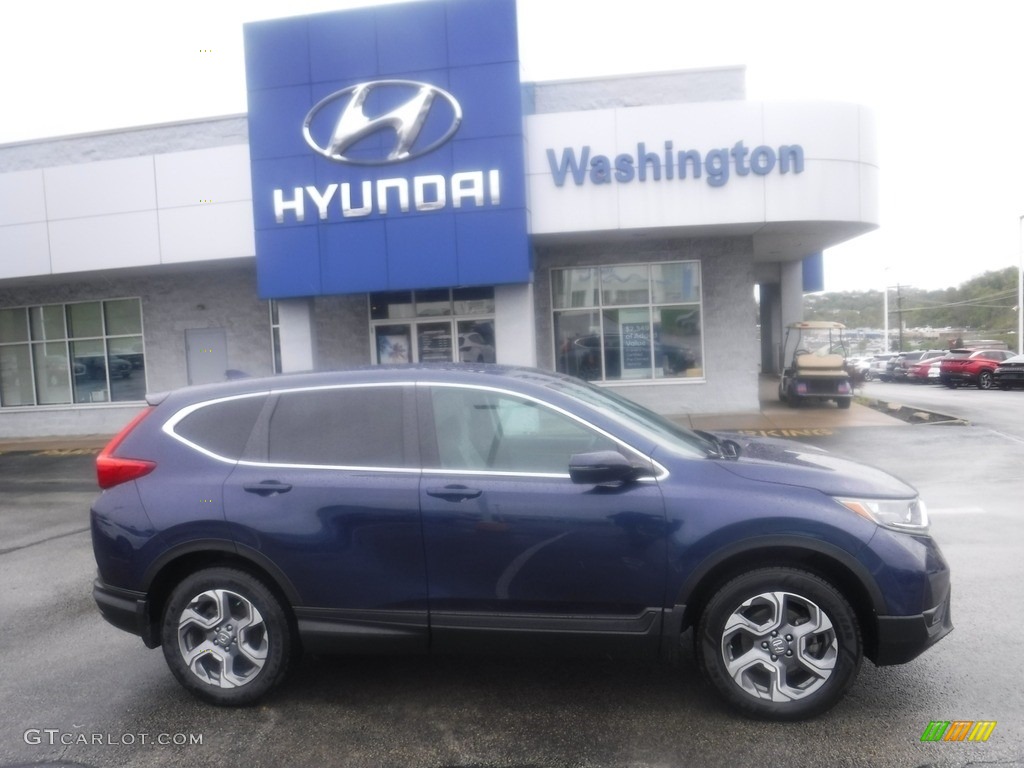 2017 CR-V EX AWD - Obsidian Blue Pearl / Gray photo #2