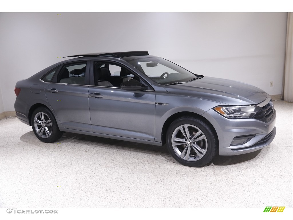 2019 Jetta R-Line - Platinum Gray Metallic / Titan Black/Storm Gray photo #1