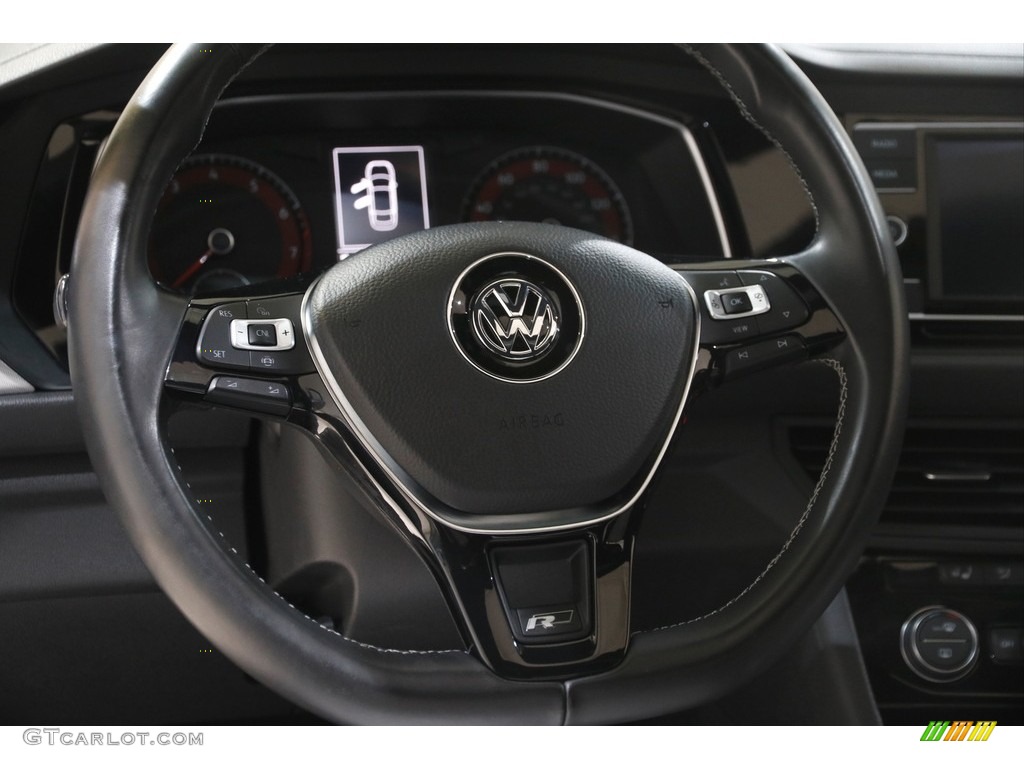 2019 Volkswagen Jetta R-Line Titan Black/Storm Gray Steering Wheel Photo #146048493