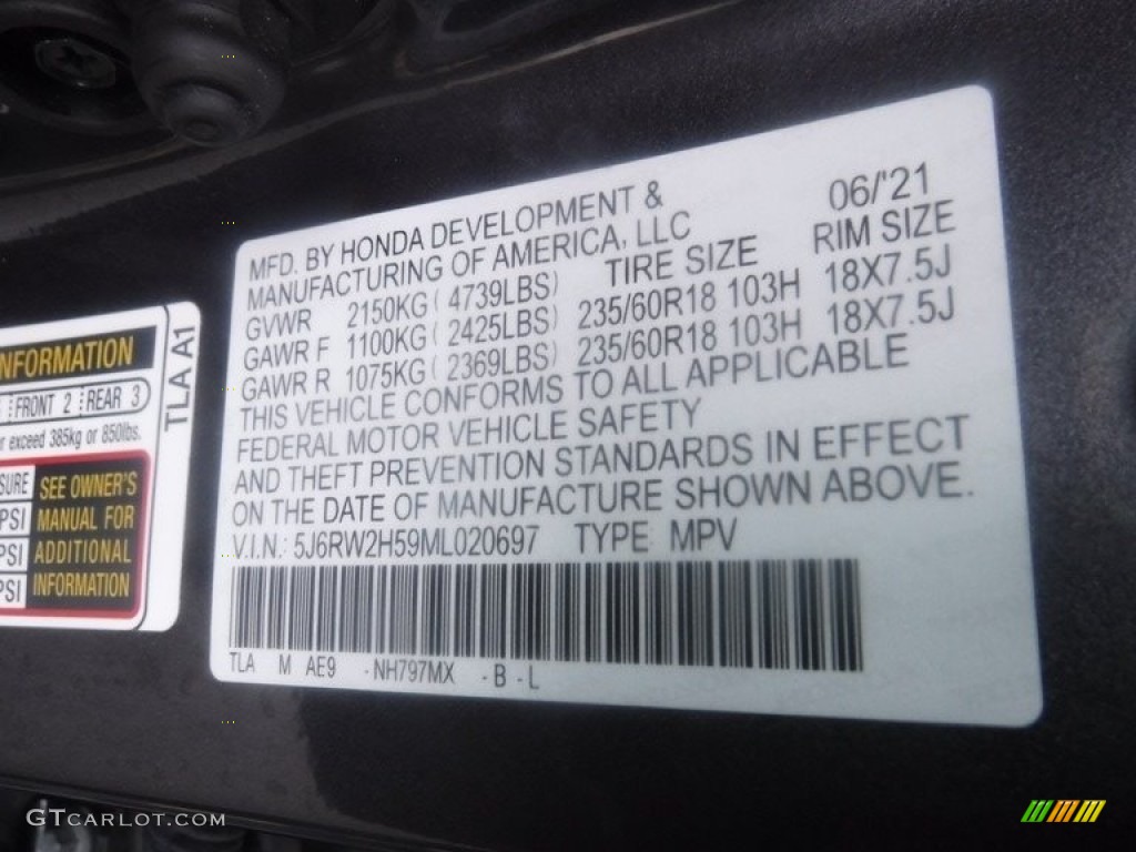2021 CR-V EX AWD - Modern Steel Metallic / Black photo #38
