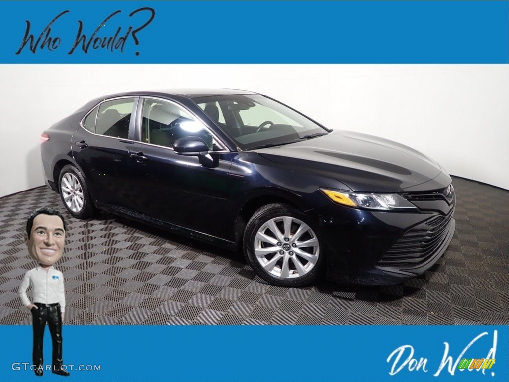 2018 Camry LE - Midnight Black Metallic / Black photo #1