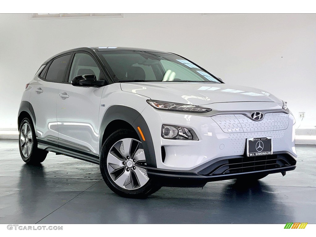 Chalk White 2019 Hyundai Kona Electric SEL Exterior Photo #146055247