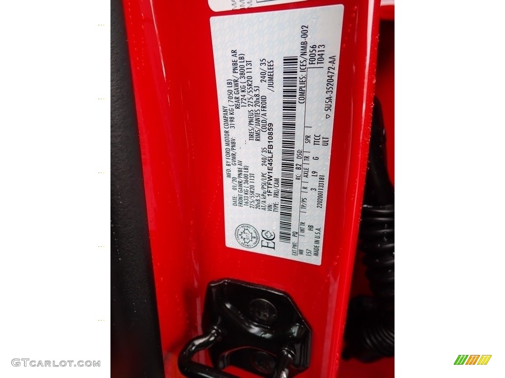 2020 F150 Color Code PQ for Race Red Photo #146055827