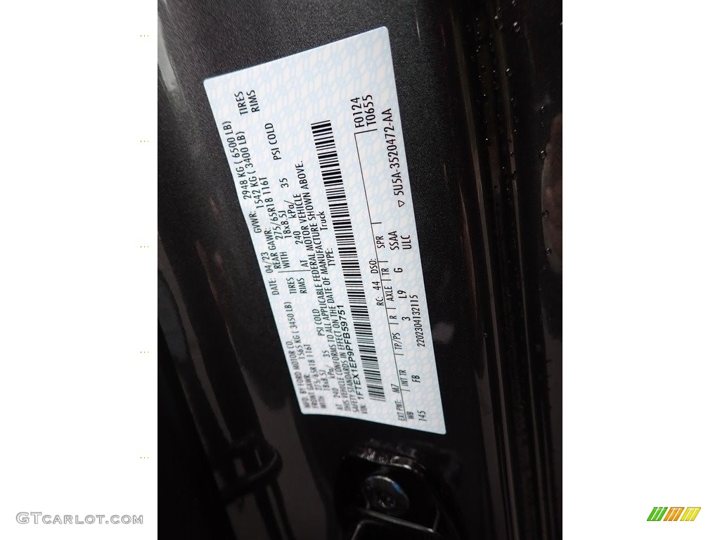 2023 F150 Color Code M7 for Carbonized Gray Metallic Photo #146056742