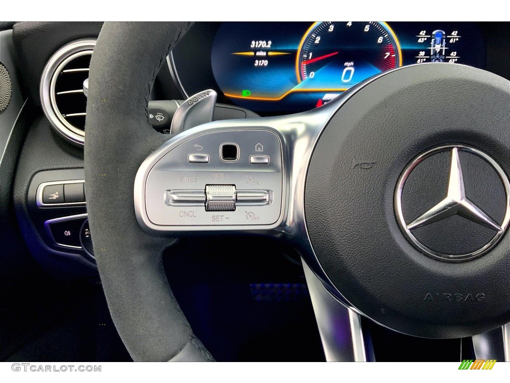 2022 Mercedes-Benz C AMG 43 4Matic Cabriolet Cranberry Red Steering Wheel Photo #146057529