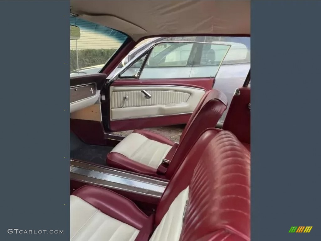 White/Burgundy Interior 1966 Ford Mustang Coupe Photo #146058148