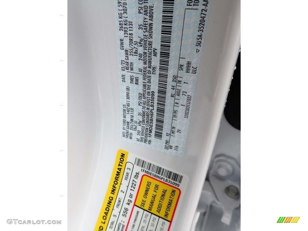 2023 Ford Bronco Outer Banks 4X4 4-Door Color Code Photos