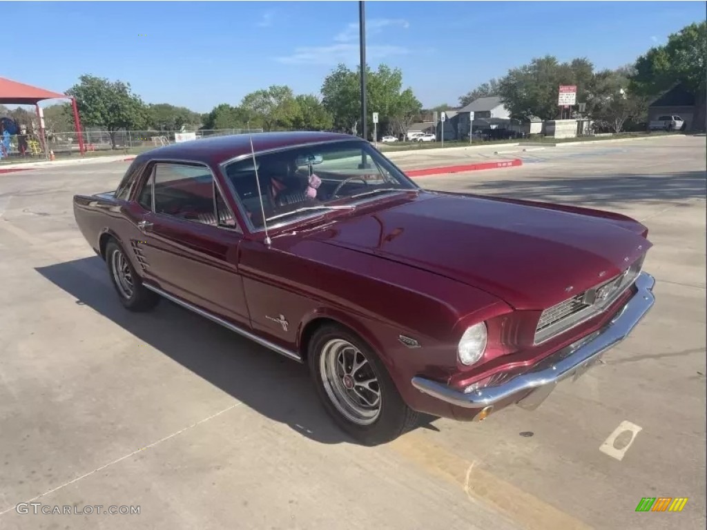 Vintage Burgundy 1966 Ford Mustang Coupe Exterior Photo #146058569