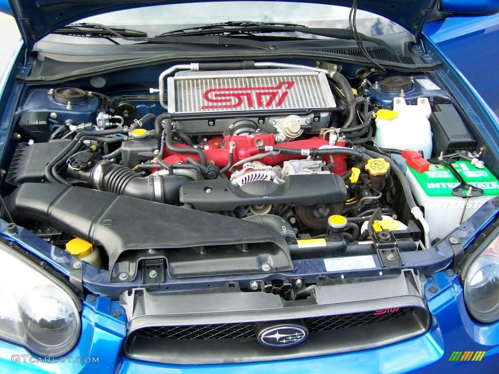 2005 Impreza WRX STi - WR Blue Pearl / Black/Blue Ecsaine photo #17