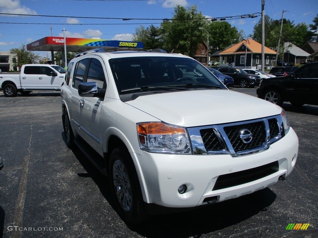 2015 Armada Platinum 4x4 - Pearl White / Charcoal photo #5