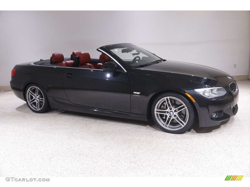 2012 3 Series 335is Convertible - Black Sapphire Metallic / Coral Red/Black photo #1