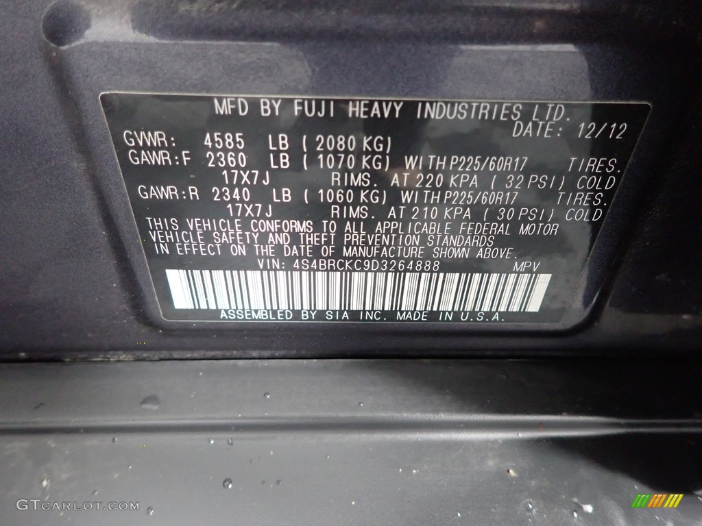 2013 Outback 2.5i Limited - Graphite Gray Metallic / Off Black Leather photo #34