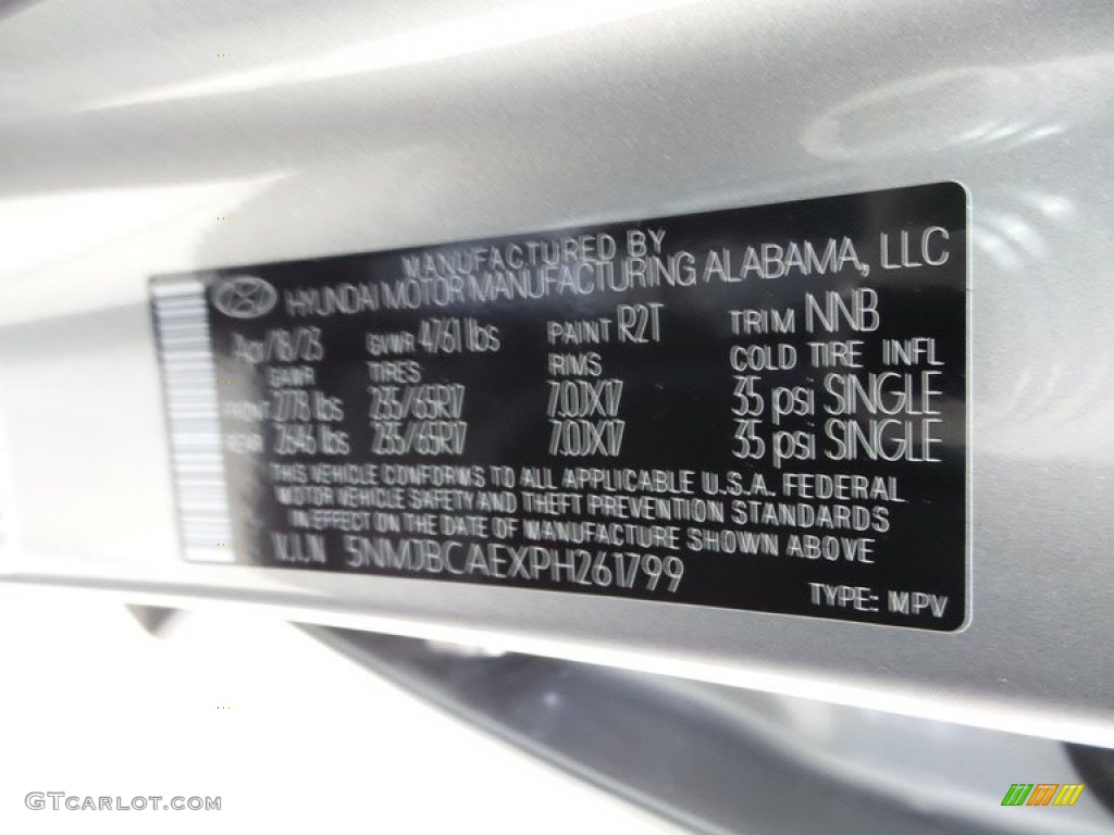 2023 Tucson Color Code R2T for Shimmering Silver Photo #146064560