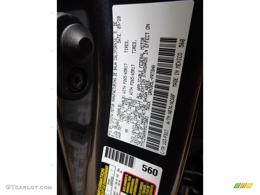 2021 Tacoma Color Code 1G3 for Magnetic Gray Metallic Photo #146064635
