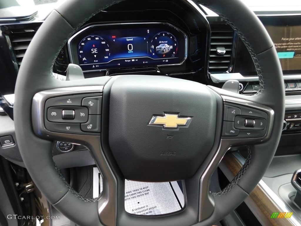 2023 Chevrolet Silverado 1500 High Country Crew Cab 4x4 Jet Black/Umber Steering Wheel Photo #146065790