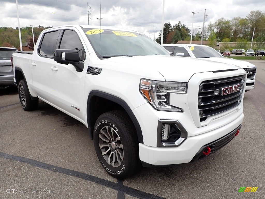 Summit White 2021 GMC Sierra 1500 AT4 Crew Cab 4WD Exterior Photo #146065823