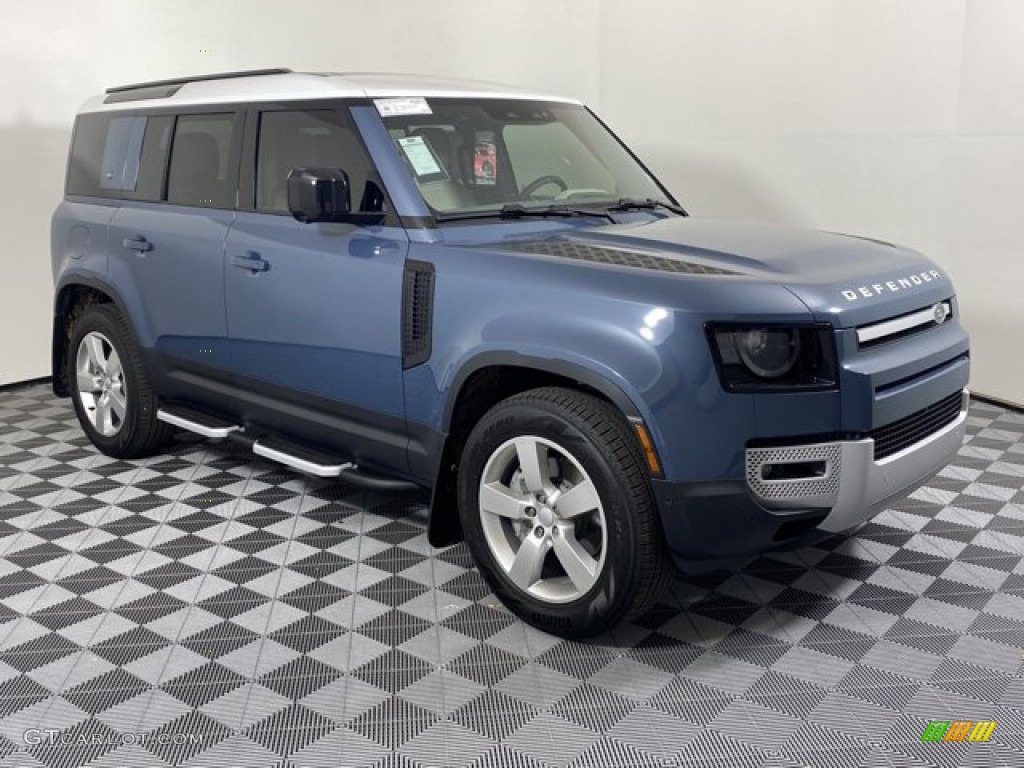 Tasman Blue Metallic 2023 Land Rover Defender 110 SE Exterior Photo #146068455