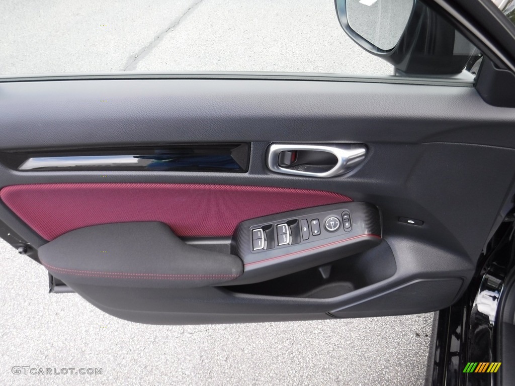 2022 Honda Civic Si Sedan Black/Red Door Panel Photo #146069136