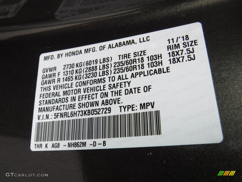 2019 Odyssey EX-L - Pacific Pewter Metallic / Mocha photo #33