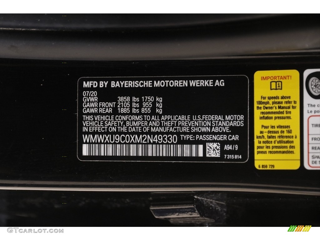 2021 Hardtop Cooper S 4 Door - Midnight Black Metallic / Carbon Black photo #24