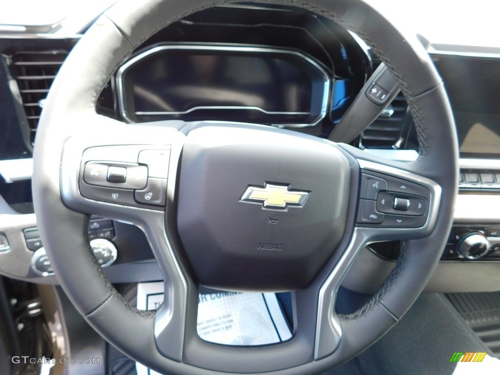 2023 Chevrolet Silverado 1500 LT Double Cab 4x4 Jet Black Steering Wheel Photo #146073936