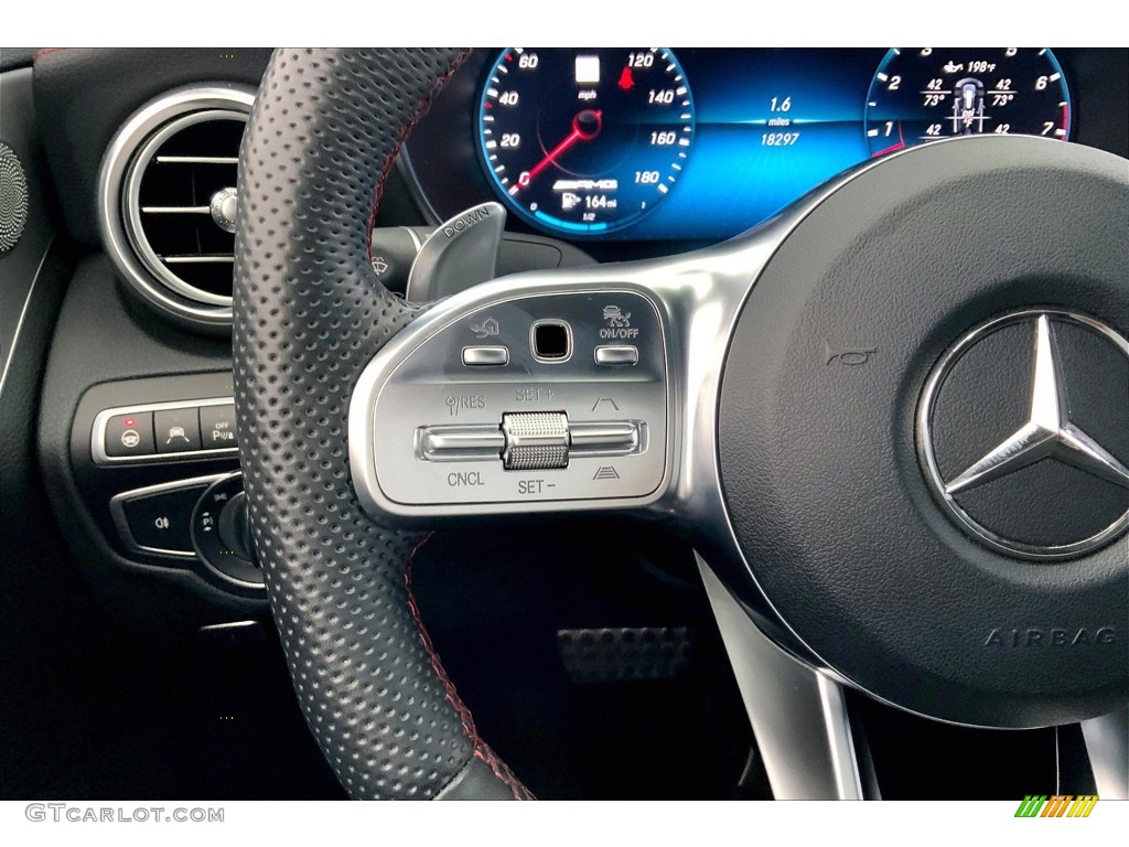 2019 Mercedes-Benz C 43 AMG 4Matic Cabriolet Black Steering Wheel Photo #146077251